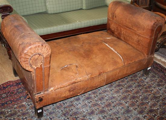 Leather double drop end couch